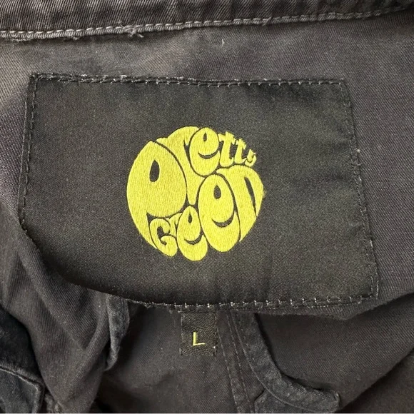 Pretty Green Utility Jacket Black Dark Grey Size L Casual Workwear - Picture 13 of 14